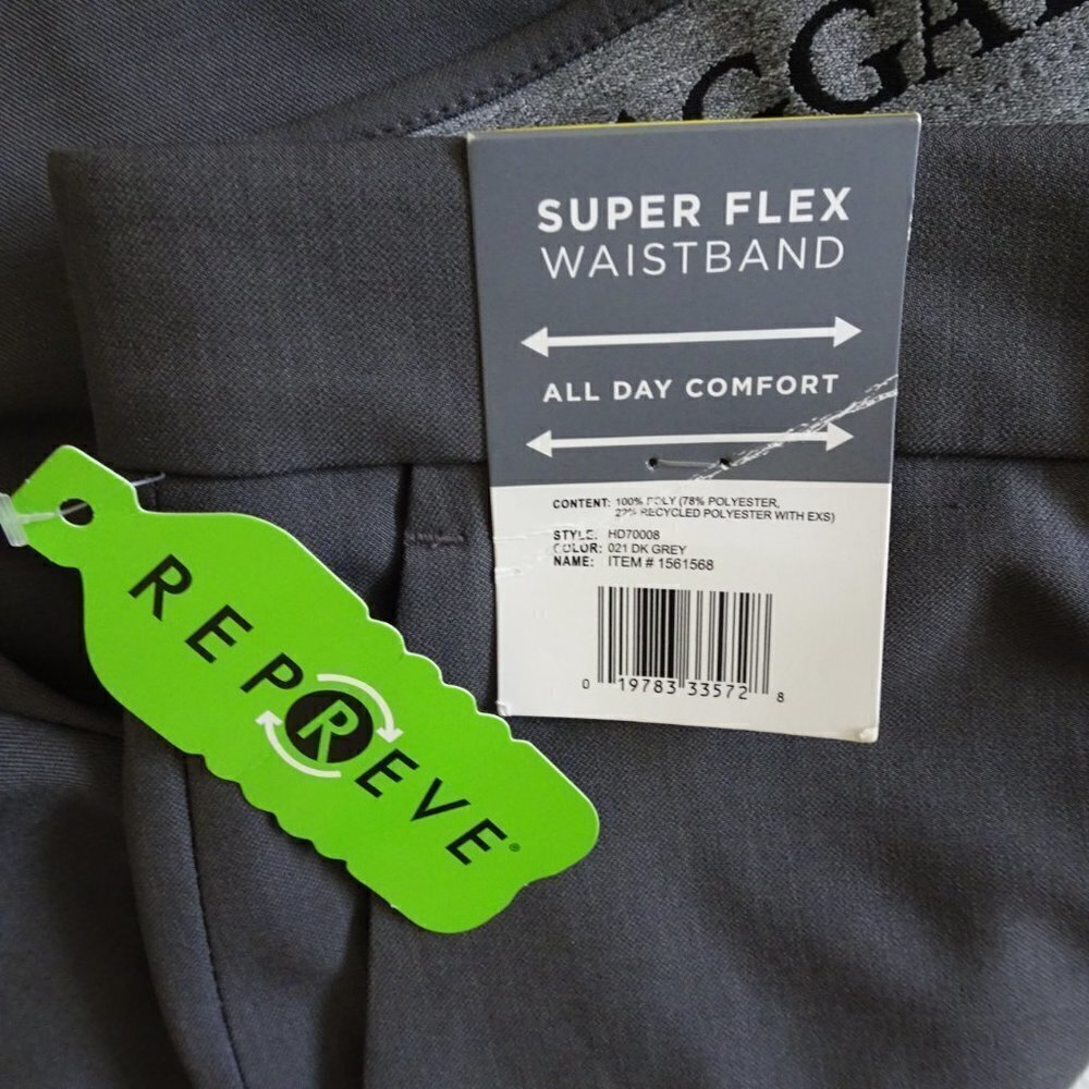 Haggar Dress Pants Men's 32x34 Gray Flat Front Flex Waistband Office Work - Picture 5 of 7